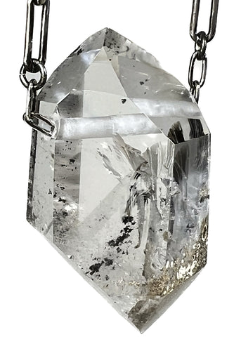 Quartz Crystal with Amphibole Inclusions Necklace