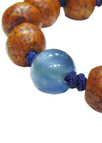 Tibetan Bodhi Bead Bracelet with Blue Fluorite