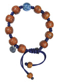 Tibetan Bodhi Bead Bracelet with Blue Fluorite