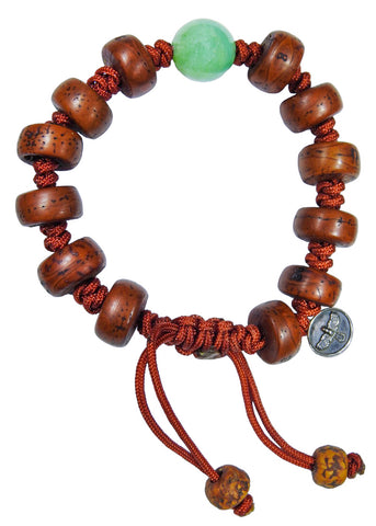 Tibetan Bodhi Bead Bracelet with Chrysoprase