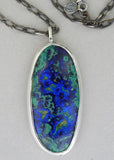 Azurite and Malachite Pendant Crystal Necklace