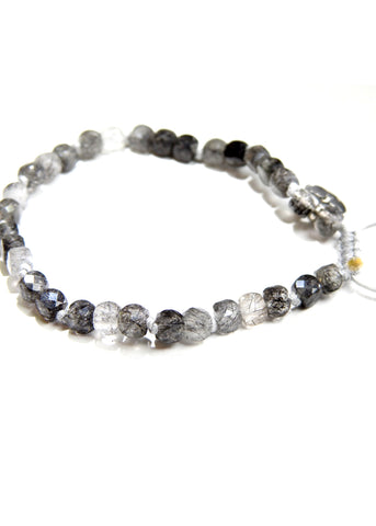 Black Rutile Quartz Cube Bracelet