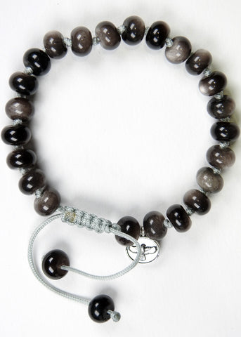 Silver Obsidian Bracelet