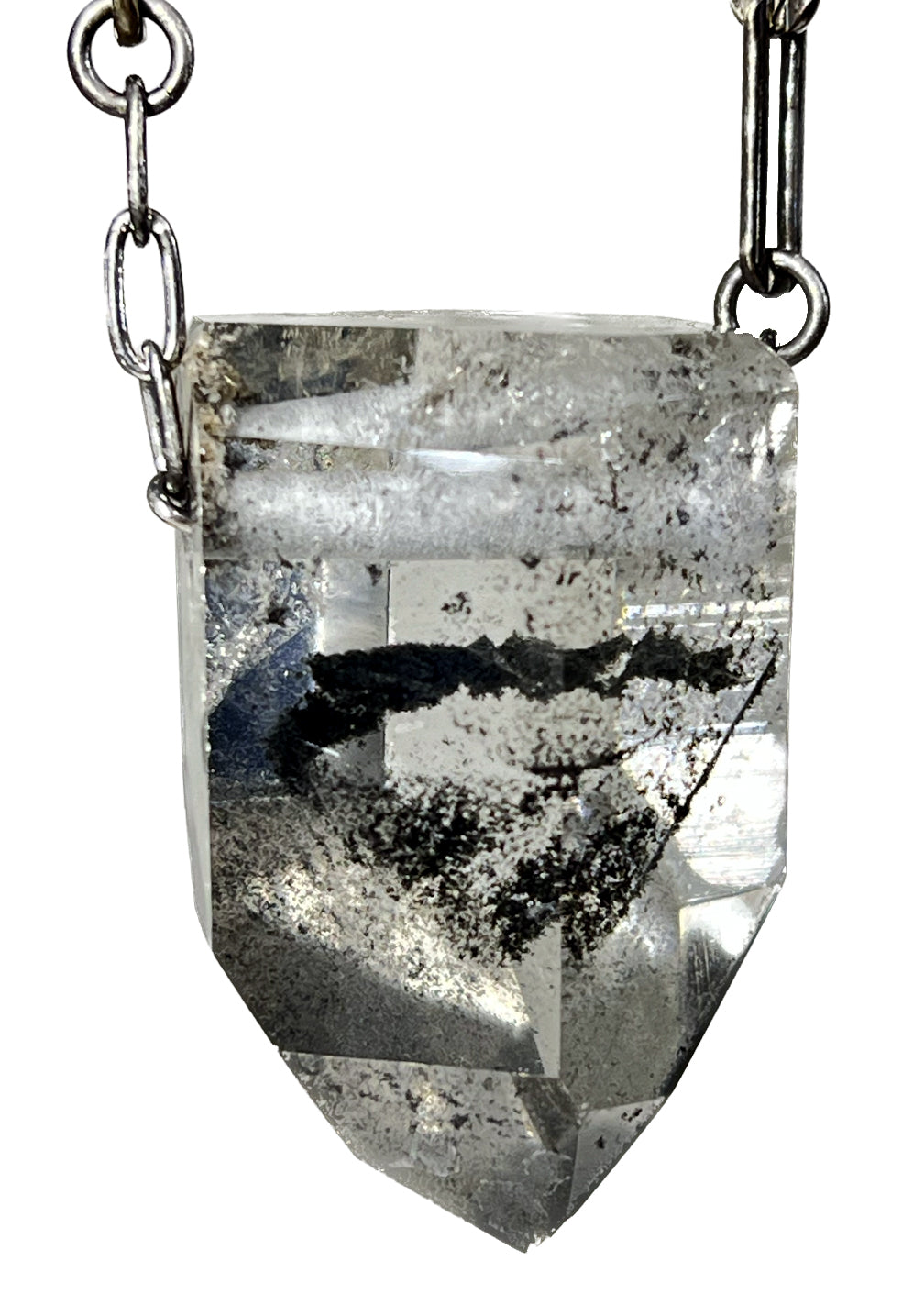 Quartz Crystal with Chlorite Phantom Pyramid Inclusions