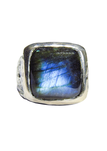 Labradorite Blue Flash Ring