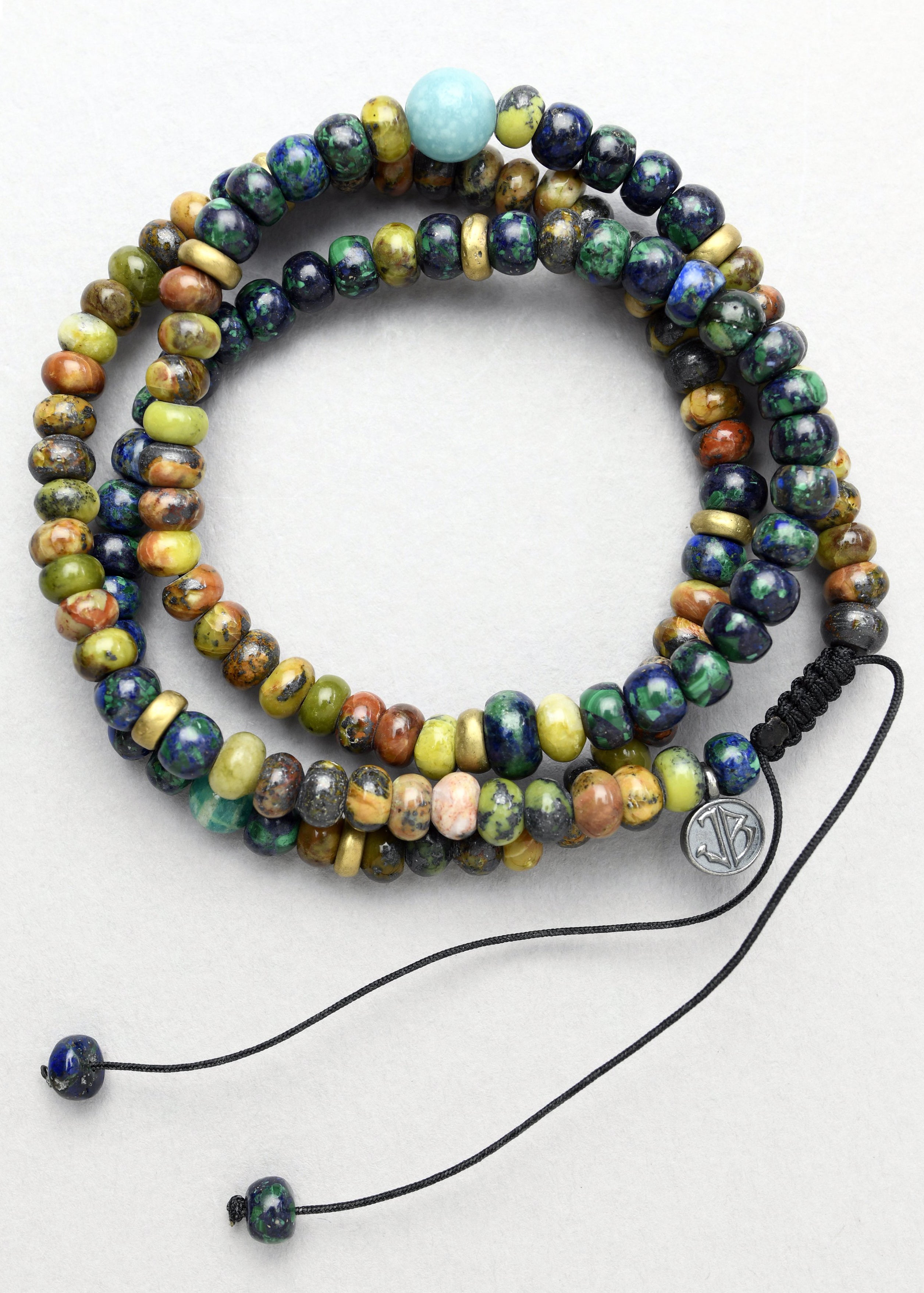 Azurite Round Bead Bracelet (Activate the third eye) (Dyed Lapis)