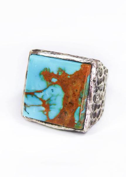 Square Turquoise Vintage Ring, Southwestern Sterling Silver, Western, Old  Pawn - Etsy