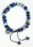 Chrysocolla, Larimer and Lapiz Lazuli Bracelet