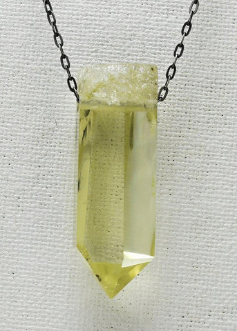 Citrine Quartz Crystal Necklace