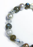 Labradorite, Moonstone and Pearl Bracelet