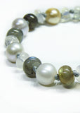 Labradorite, Moonstone and Pearl Bracelet