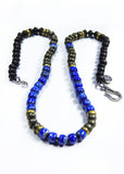 Black Onyx, Lapiz Lazuli and Pyrite "Midnight in Death Valley" Surf Necklace