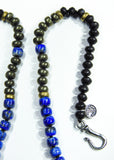 Black Onyx, Lapiz Lazuli and Pyrite "Midnight in Death Valley" Surf Necklace