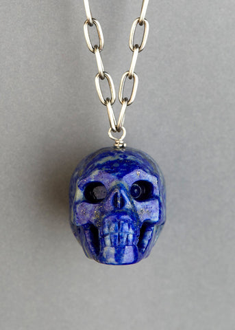 Lapiz Lazuli Skull Necklace
