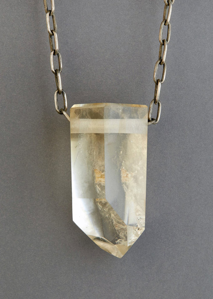 Quartz Crystal Necklace with Chlorite Inclusions