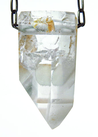 Quartz Crystal with Amphibole Inclusions Necklace