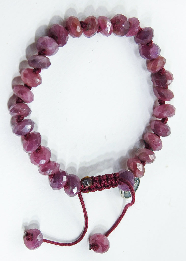 Ruby Faceted Stretchy Bead Bracelet - The Fossil Cartel
