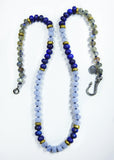 Blue Lace Agate, Labradorite & Lapiz Lazuli "Zuma" Surf Necklace